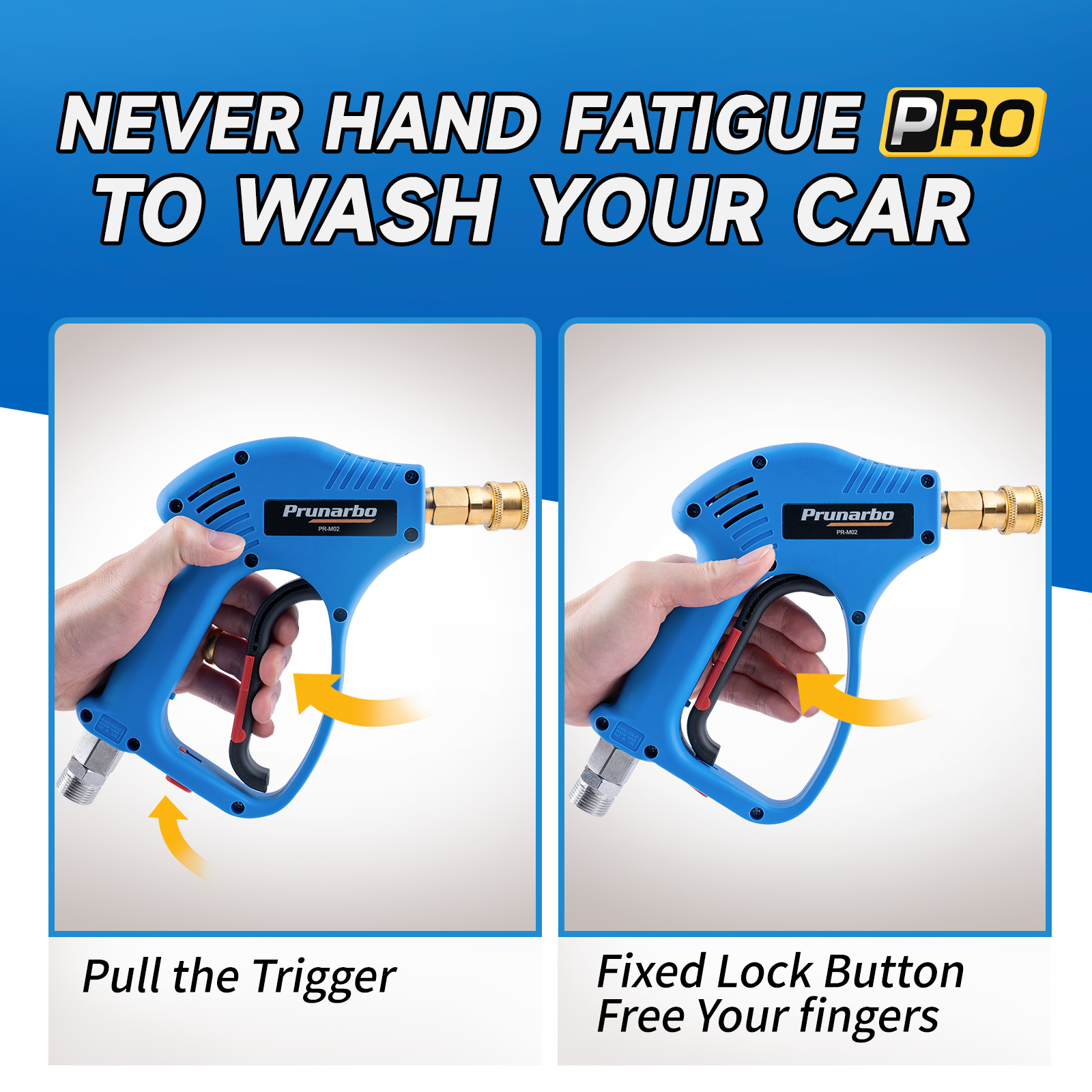 Prunarbo Foam Cannon Kit with Short Pressure Washer Gun 1/4 Inch Quick Connector , 5650PSI with 5 Nozzles M22-14mm Fitting Compatible with Bosh Nilfisk