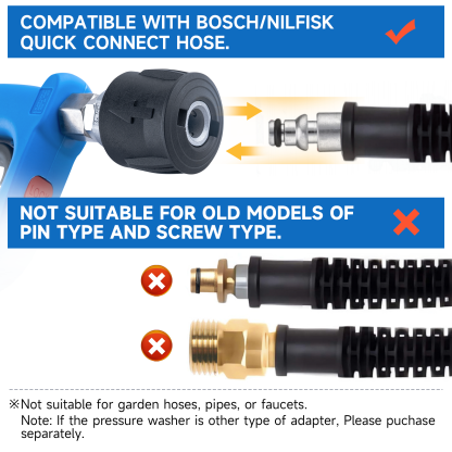 Prunarbo Foam Cannon Kit with Short Pressure Washer Gun 1/4 Inch Quick Connector , 5650PSI with 5 Nozzles M22-14mm Fitting Compatible with Bosh Nilfisk