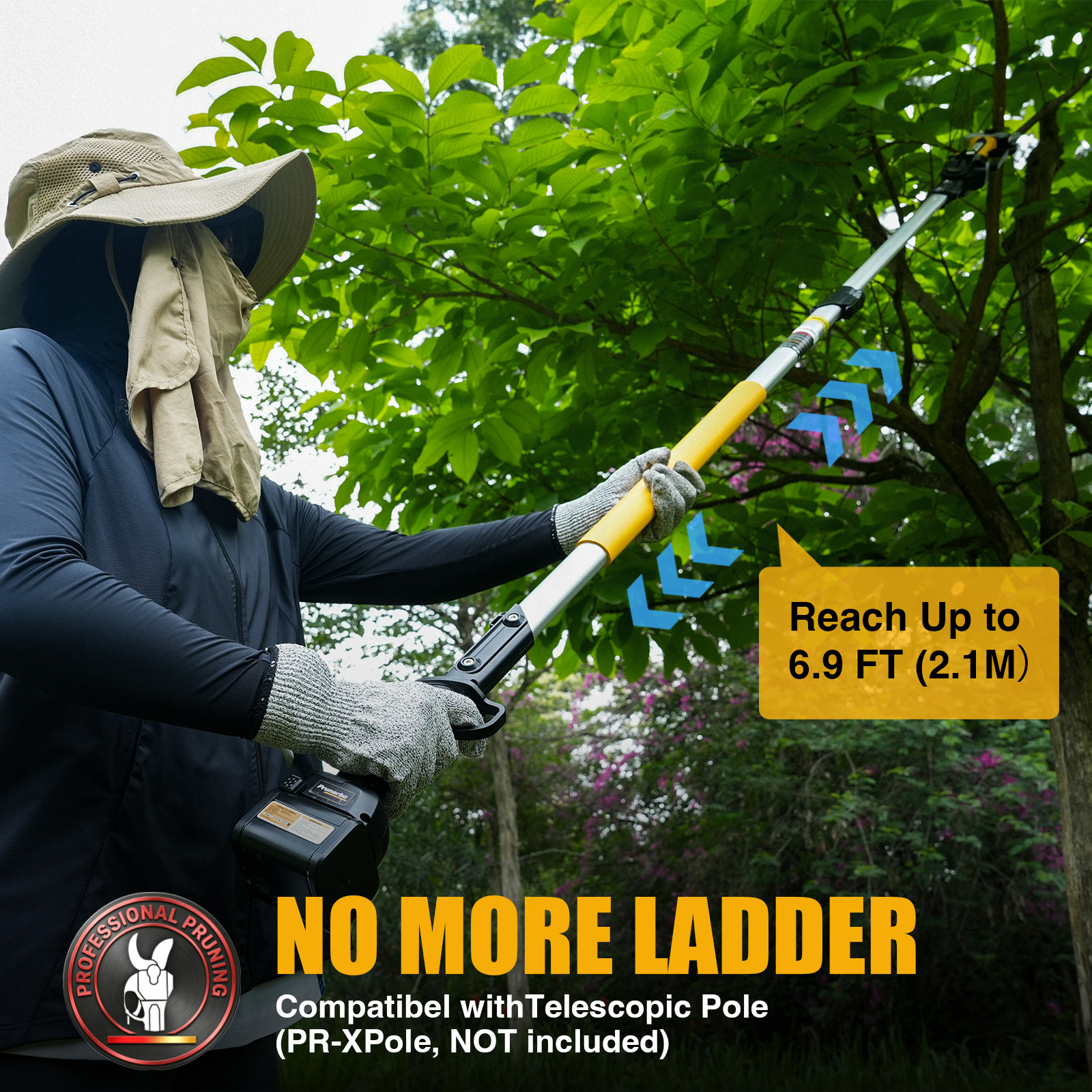 PR-X50 Pruner Body Only - Professional Electric Pruning Shears Cordless 2 Inch (50mm) Cut, MAX 1100W Brushless Motor, Progressive Trigger Battery Pruner for Orchard Farmers, Arborists