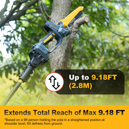 21V 8Inch Mini Chain Saw Battery Powered with Extension Pole -- Prunarbo PR-E8-Set