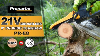 21V 8Inch Mini Chain Saw Battery Powered Electric Chainsaw with 2Pack 4000mAh Batteries-- Prunarbo PR-E8