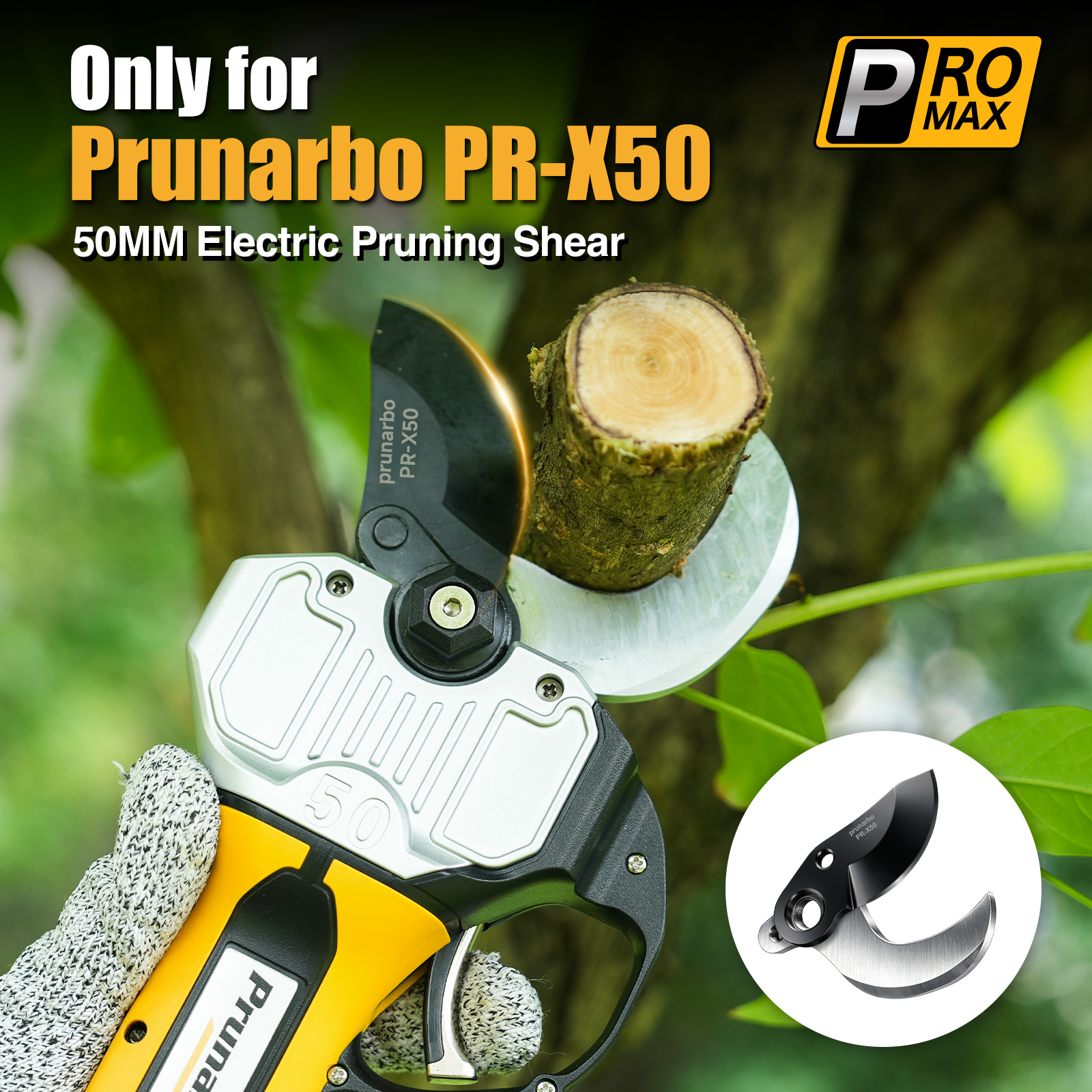 A pair of SK5 High Carbon Steel Replacement Blade for PR-X50 Electric Pruning Shears Cordless, Sharp and Strong Professional Heavy Duty (Upper + Lower)