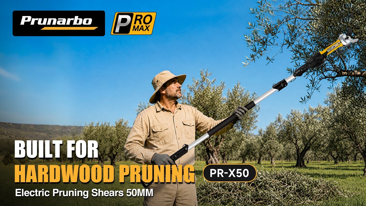 ProMax PR-X50 + Extension Pole Set -- 2-in-1 50MM Electric Pruning Shear with Extension Pole 6.9-ft