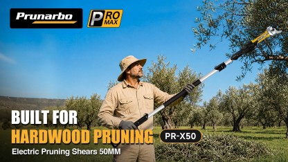 ProMax PR-X50 + Extension Pole Set -- 2-in-1 50MM Electric Pruning Shear with Extension Pole 6.9-ft