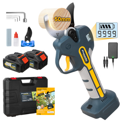 50MM 21V Electric Pruning Shears with 2Pack 4000mAh Batteries (PR-E50)