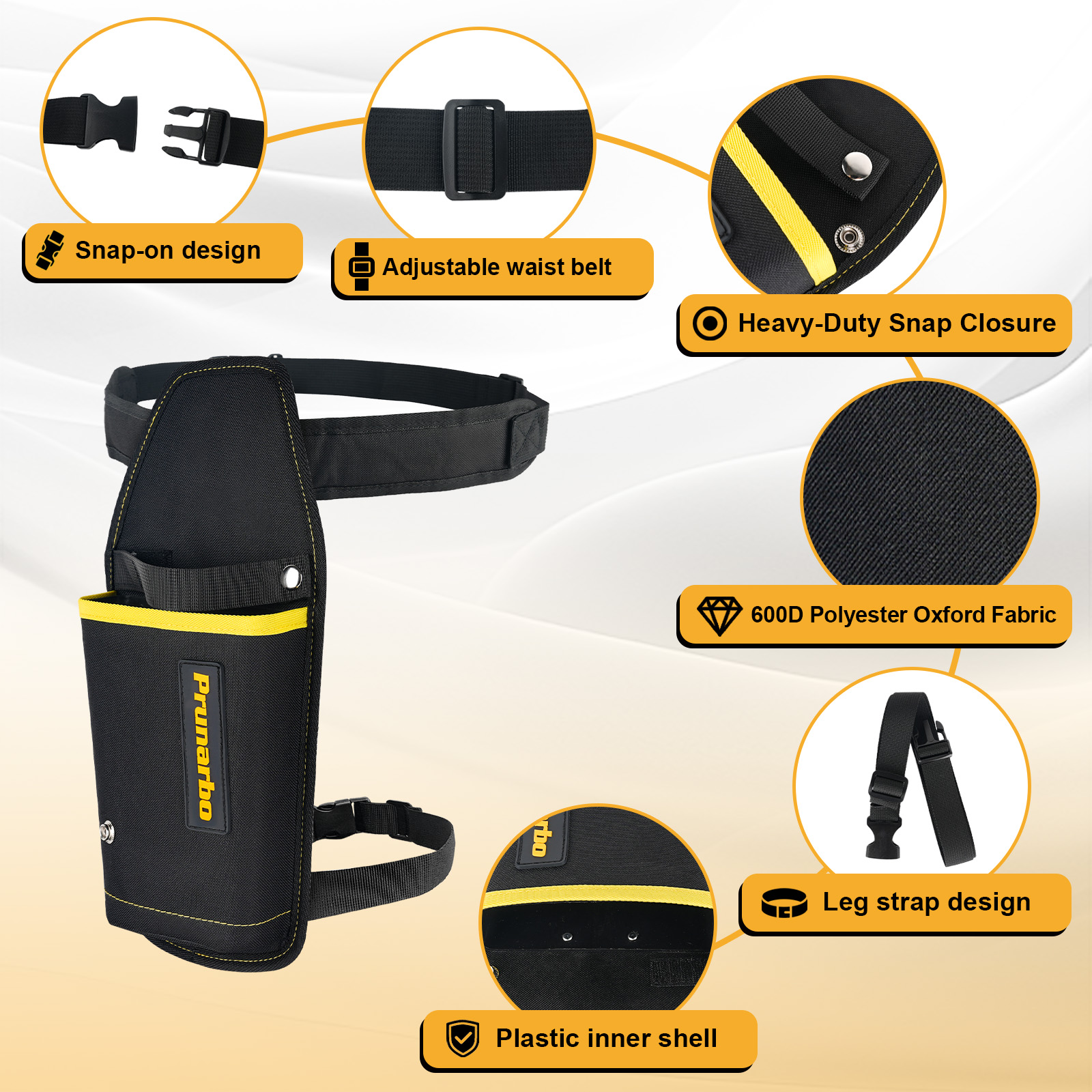 Prunarbo NEW Pruner Holster with Belt Thicker Version Plastic Liner Added