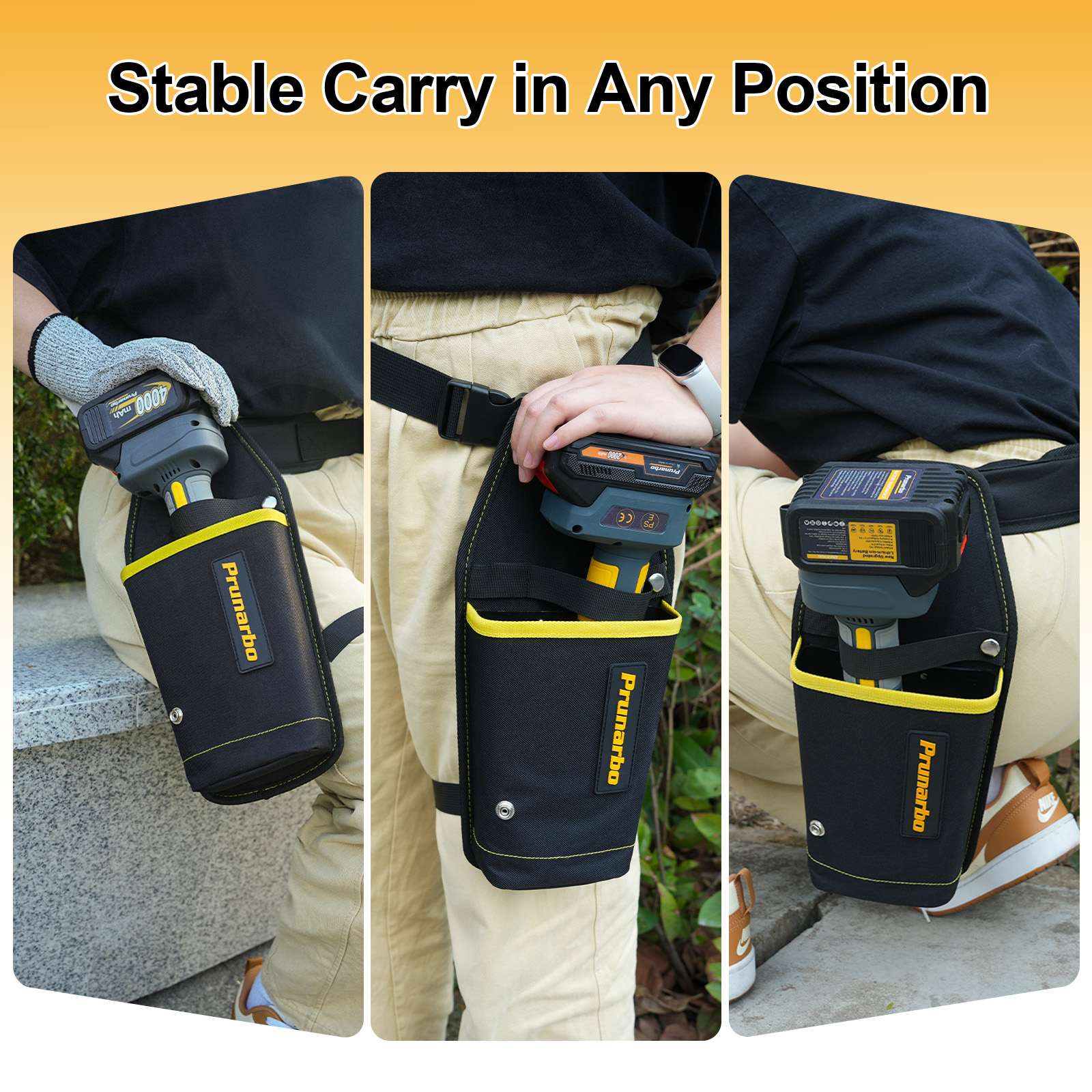 Prunarbo NEW Pruner Holster with Belt Thicker Version Plastic Liner Added