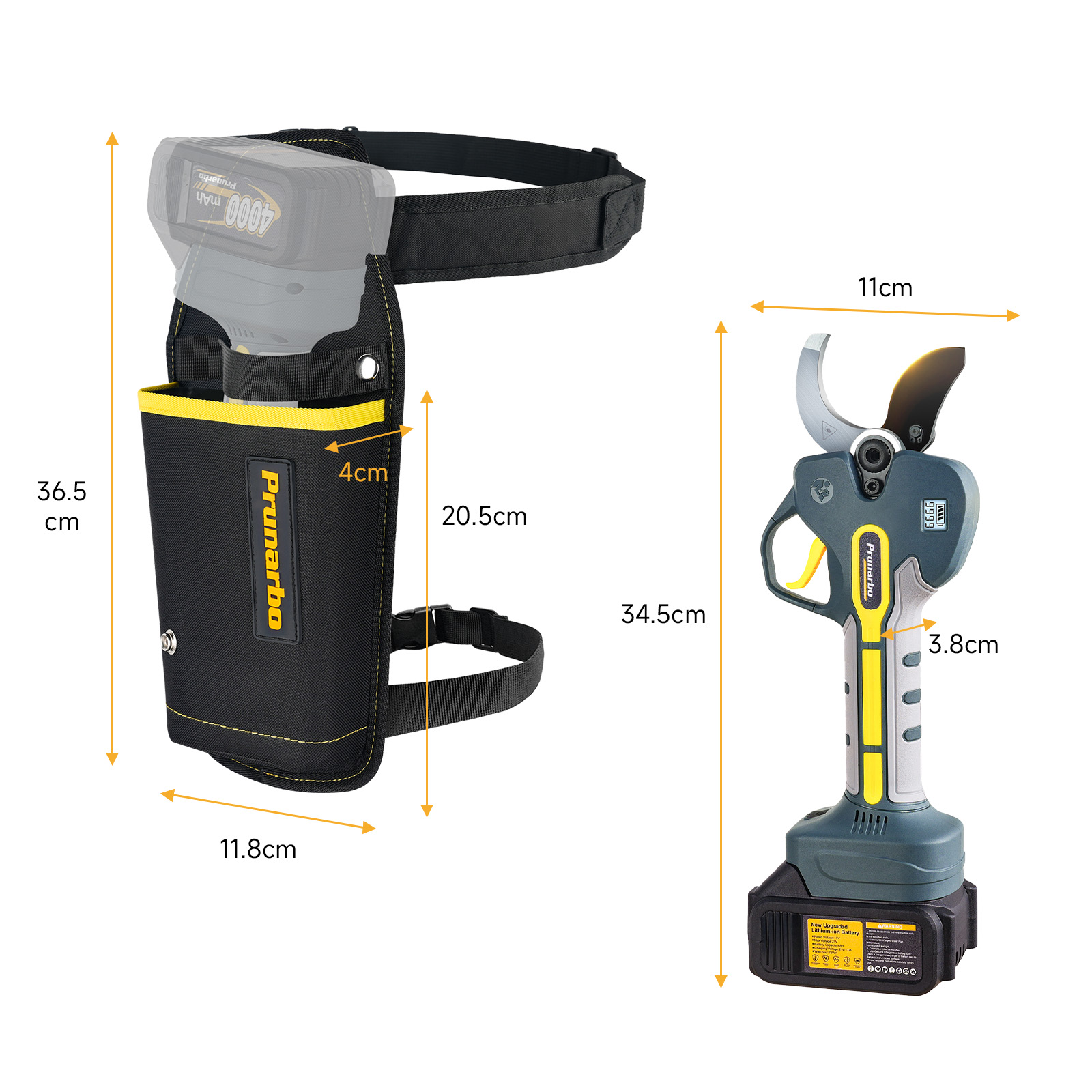 Prunarbo NEW Pruner Holster with Belt Thicker Version Plastic Liner Added