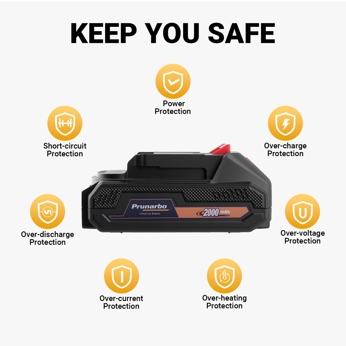 2000mAh 21V MAX 5C Lithium-ion Battery -- Prunarbo PR-002-Battery