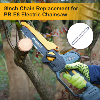 8 Inch Chainsaw Chain Replacement, 45 Drive Links .043" Gauge 1/4" LP Pitch Low-Kickback Fits Prunarbo PR-E8 8Inch Mini Electric Hand Saw Cordless for Wood Cutting Trimming Gardening Tool