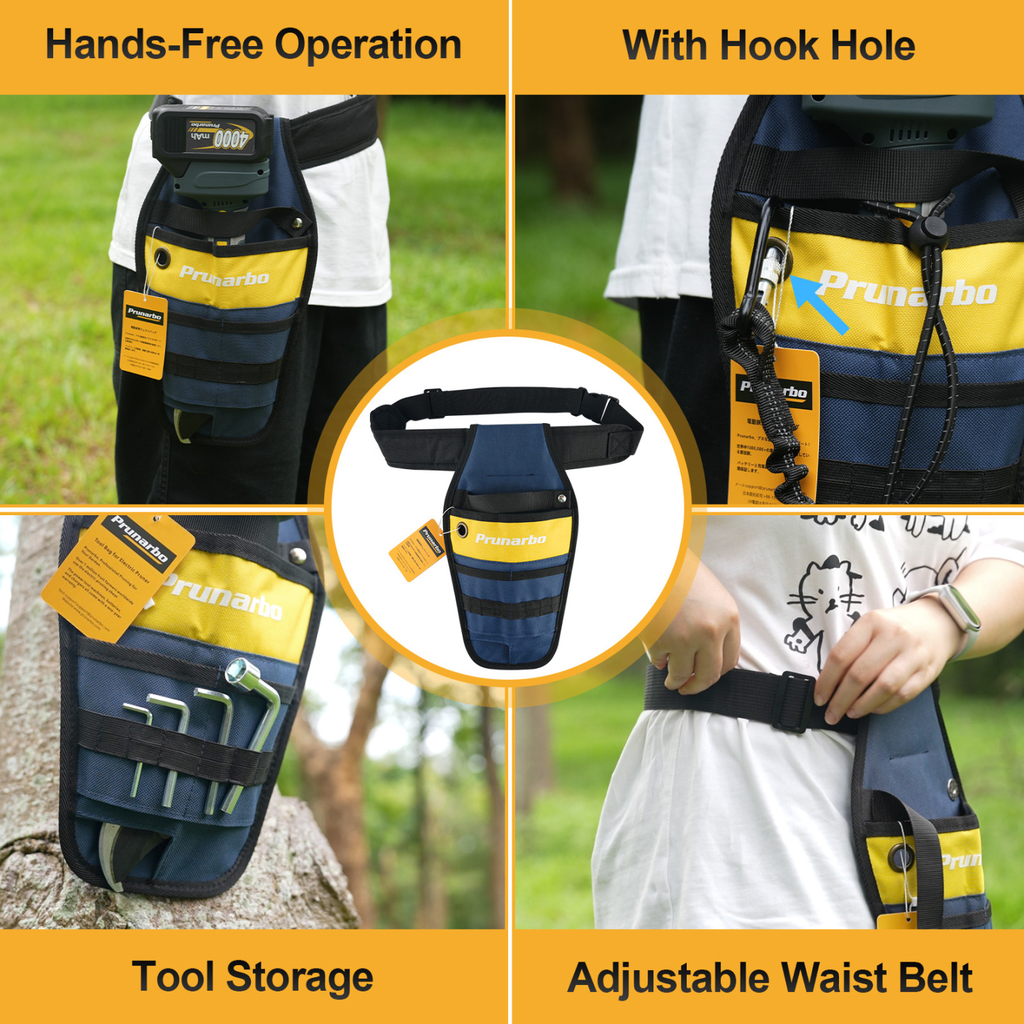 Prunarbo Pruner Holster with Belt Adjustable Durable Tool Pouch for Gardening Pruning Shears