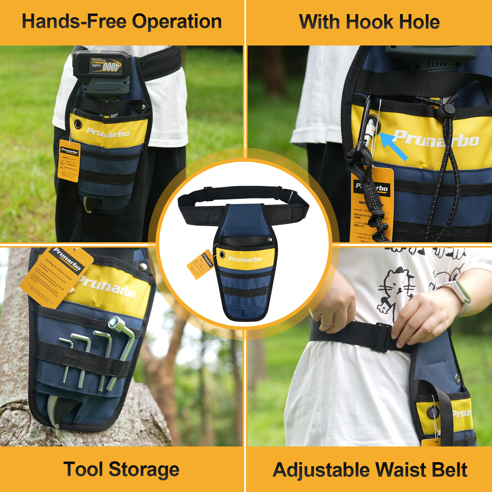 Prunarbo Pruner Holster with Belt Adjustable Durable Tool Pouch for Gardening Pruning Shears