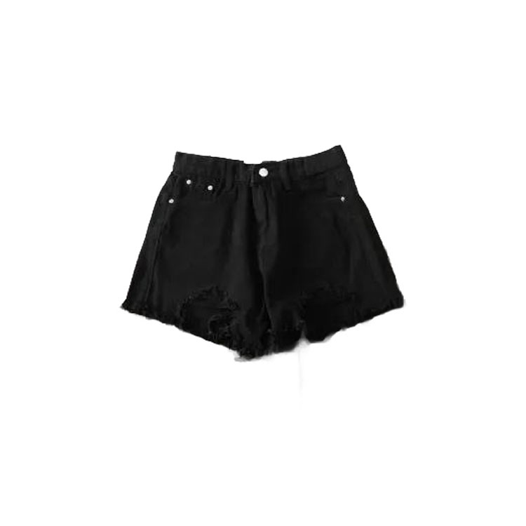 กางเกงขาสั้นเอวสูงสไตล์เกาหลีสำหรับผู้หญิง