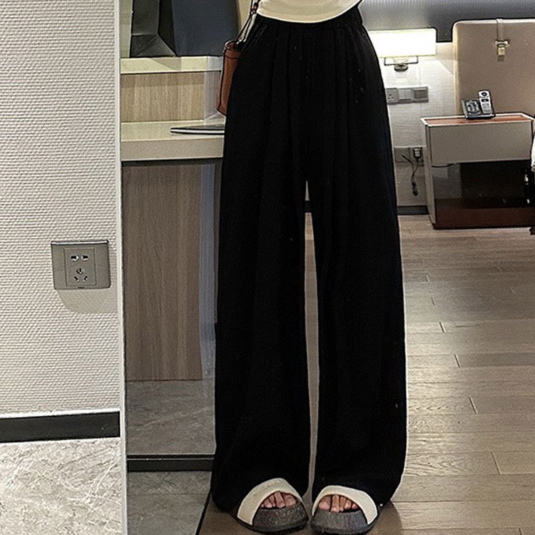 กางเกงขากว้างทรงเอวสูงเข้ารูป