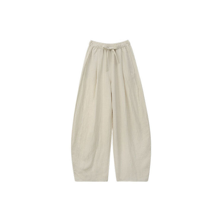 กางเกงผ้าลินิน Tencel ทรงขากว้างชายบาน