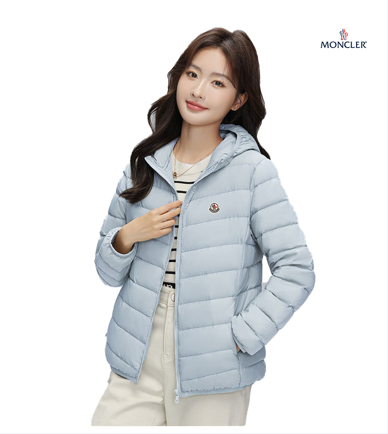 MONCLER raieフード付きダウンジャケット ホワイト 00 軽量 MONCLER