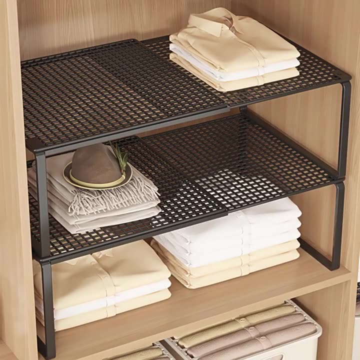 可伸缩衣柜收纳分层神器置物架鞋架