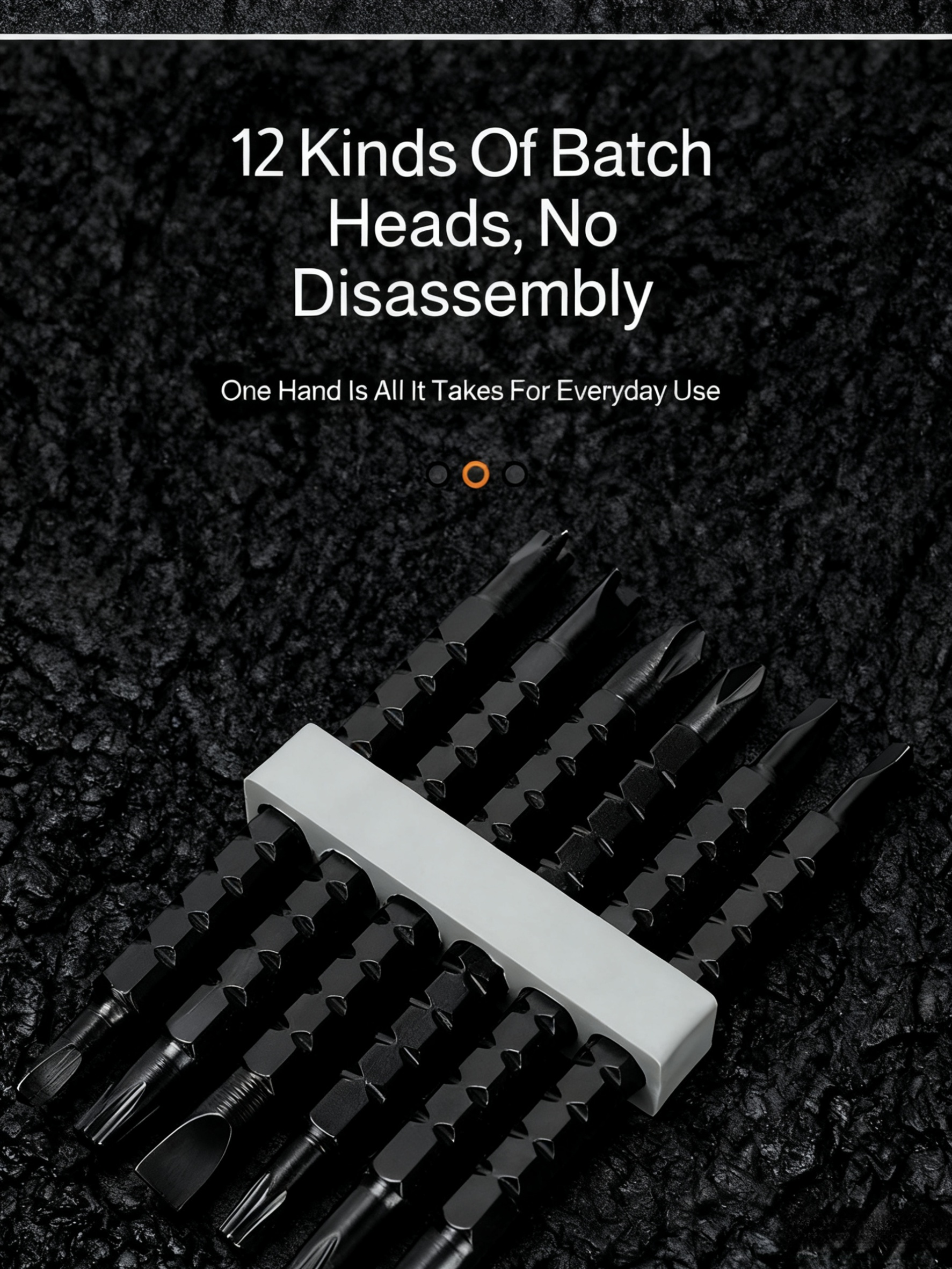 Assorted screwdriver bits included in the multi-functional set