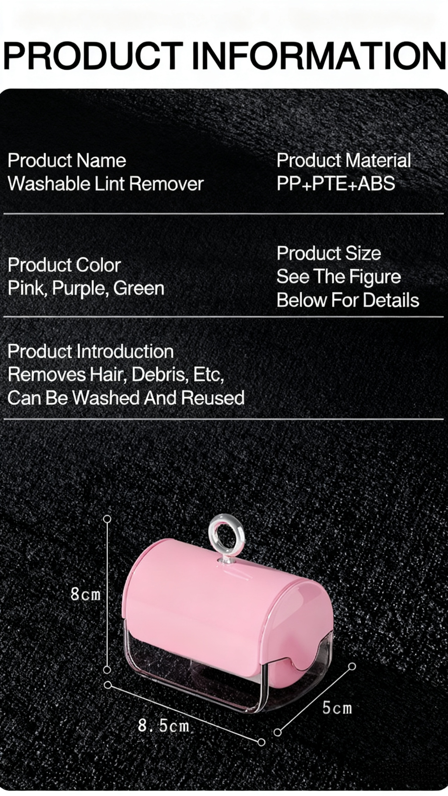 Pet hair and dust cleaned by washable lint roller