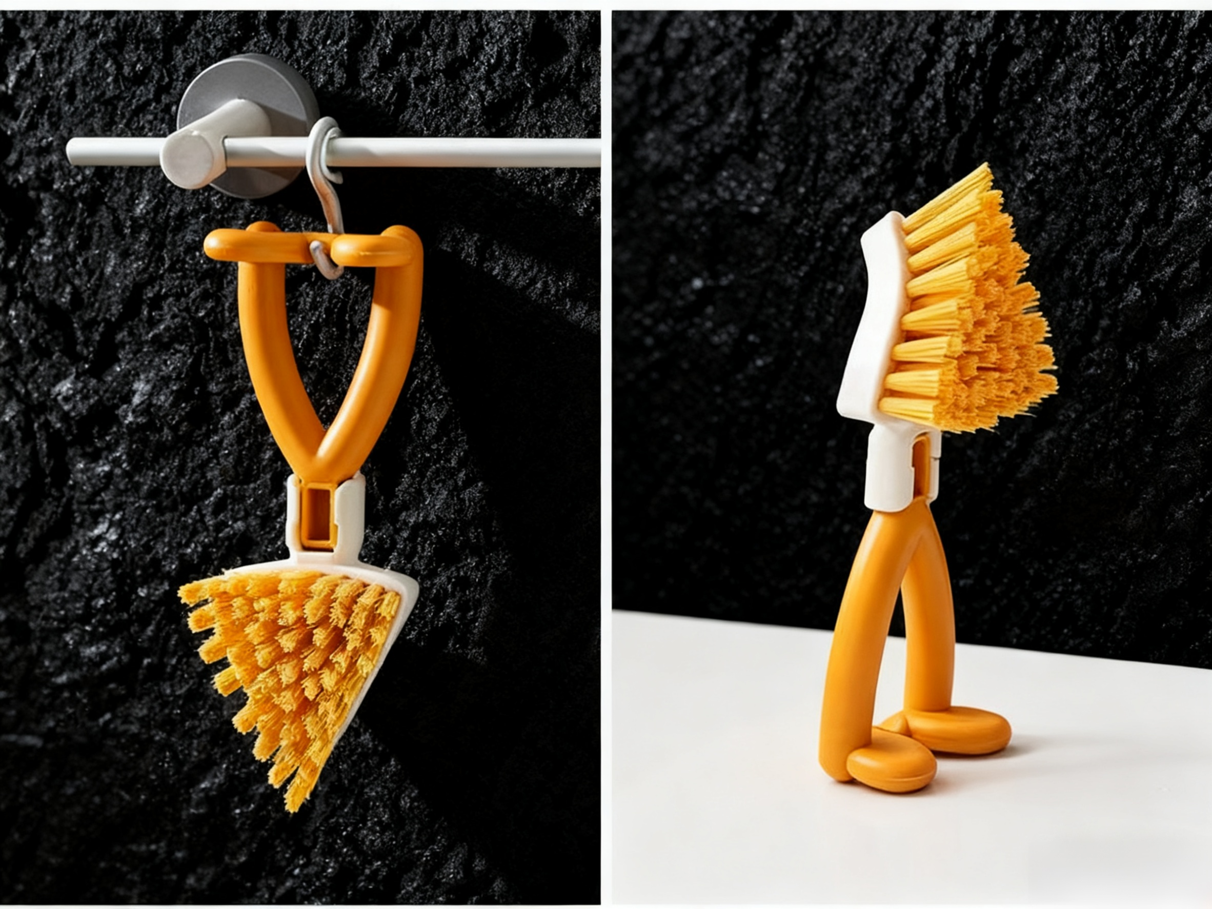 All-angle brush cleaning window frames