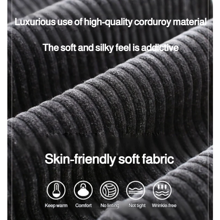 High-Waisted Slim Corduroy Wide-Leg Pants with Elegant Drape