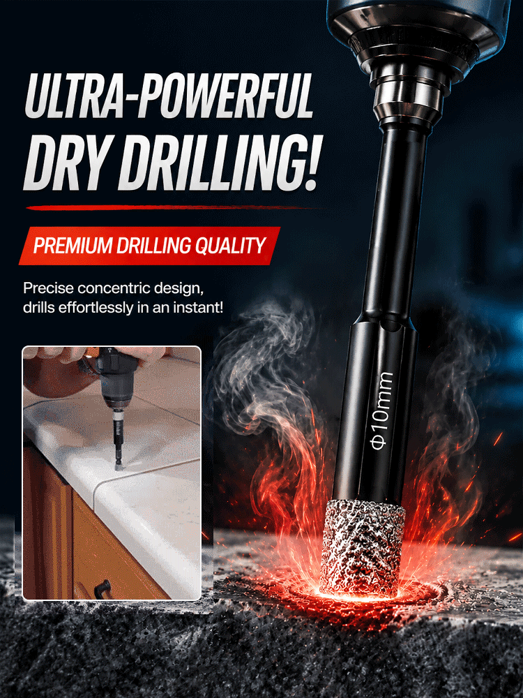 Black Diamond Hex Shank Drill Bit, 3-Second Damage-Free Quick Drilling for Concrete & Tile