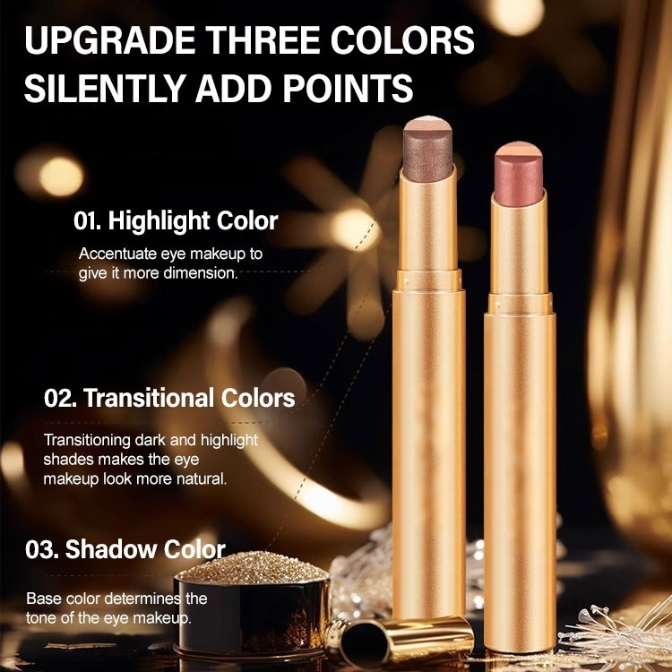 【A Touch of Three Colors】Golden Diamond Three-Color Eyeshadow Stick