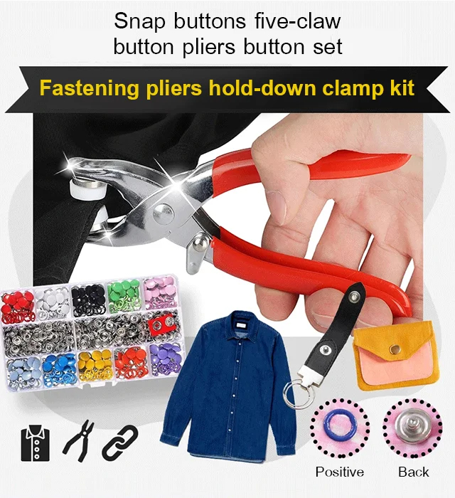 Five-Claw Pliers Snap Buttons Set