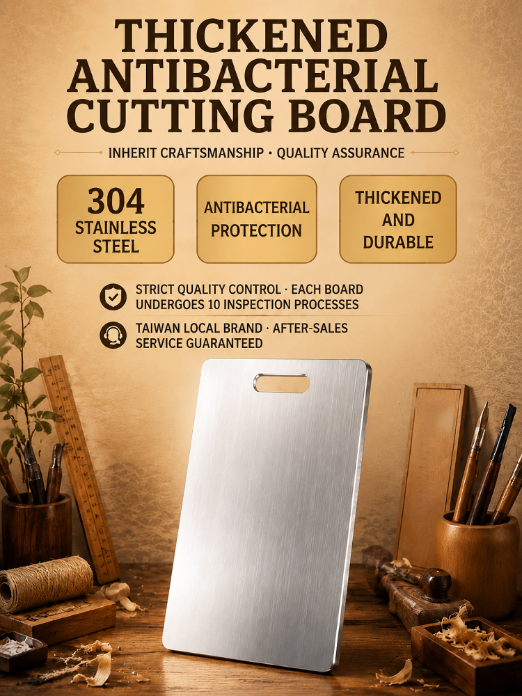 304 Stainless Steel Thickened Antibacterial & Mold-Resistant Cutting Board