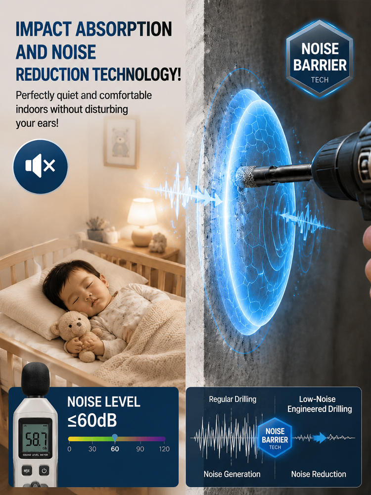 Black Diamond Hex Shank Drill Bit, 3-Second Damage-Free Quick Drilling for Concrete & Tile