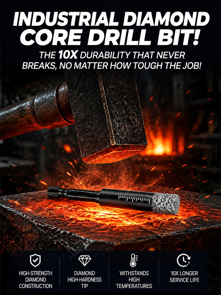 Black Diamond Hex Shank Drill Bit, 3-Second Damage-Free Quick Drilling for Concrete & Tile