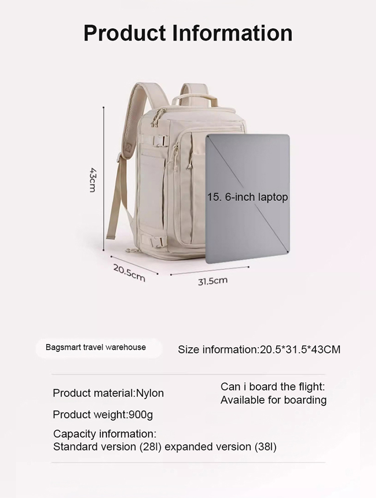 [Hold the whole world] Box-style large-capacity luggage backpack