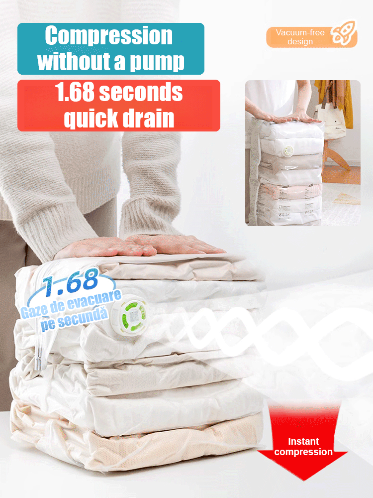 Vacuum-free three-second compression 3D storage bag