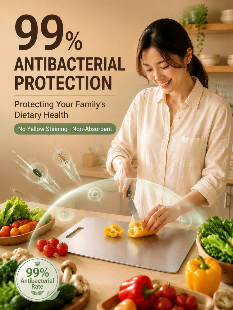 304 Stainless Steel Thickened Antibacterial & Mold-Resistant Cutting Board