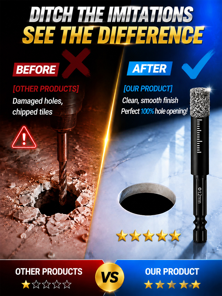 Black Diamond Hex Shank Drill Bit, 3-Second Damage-Free Quick Drilling for Concrete & Tile