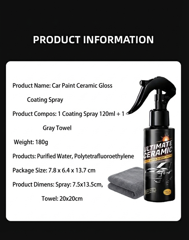 Ultimate Car Ceramic Gloss Coating Spray