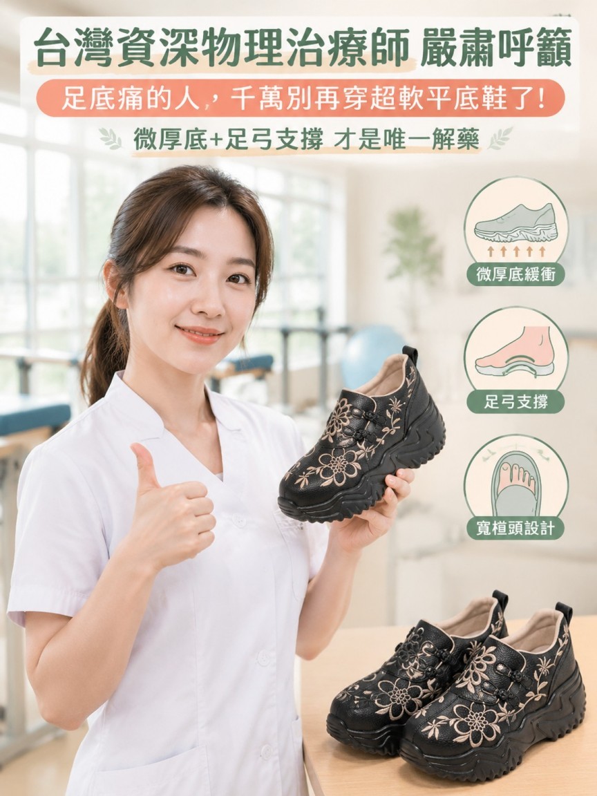 [10,000 Steps a Day] Cloud-Floating Thick-Soled Embroidered Shoes