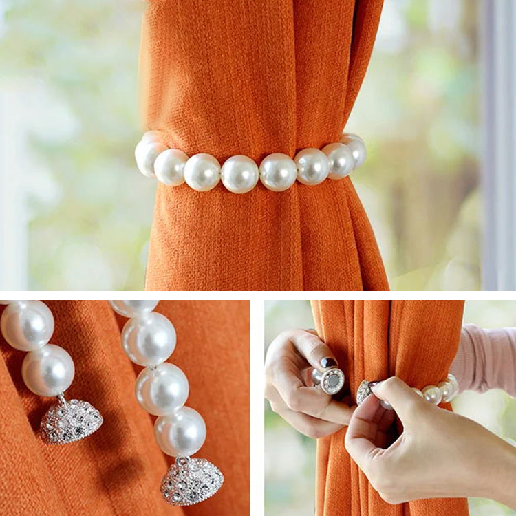 創意珍珠窗簾扣綁帶