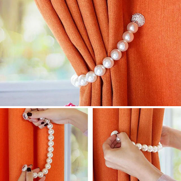創意珍珠窗簾扣綁帶