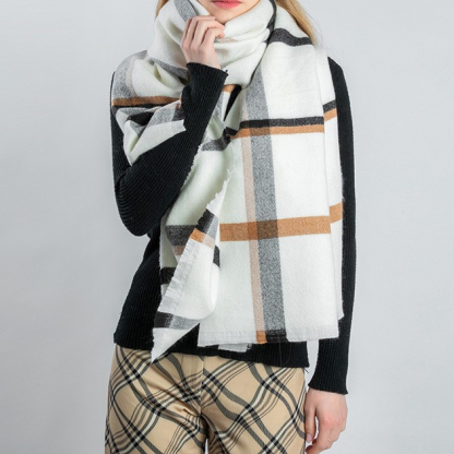 ผ้าพันคอทอายาฝาคอหมอกแบบลายตาราง ผ้าคลุมไหล่ขนาดใหญ่อบอุ่นฤดูหนาวและฤดูใบไม้ร่วง  ผ้าพันคอที่ทันสมัยและเข้ากันได้กับทุกสไตล์
