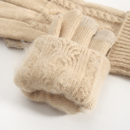 ถุงมือสัมผัสจอที่ถัก  ถุงมือแยกนิ้วอบอุ่นฤดูใบไม้ผลิและหนาว  ถุงมือป้องกันหนาวที่ทันสมัยหลายสี