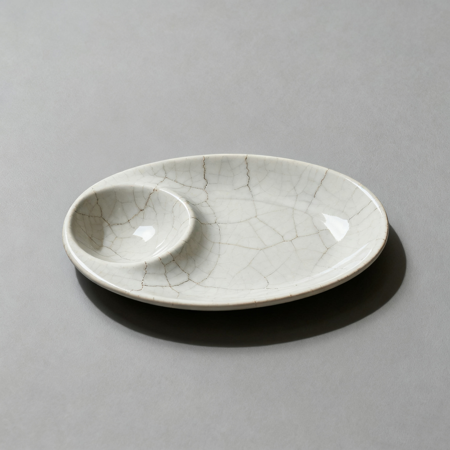 จานเซรามิกรูปวงรีสำหรับรับประทานอาหาร（บรรจุ 2 ชิ้น）