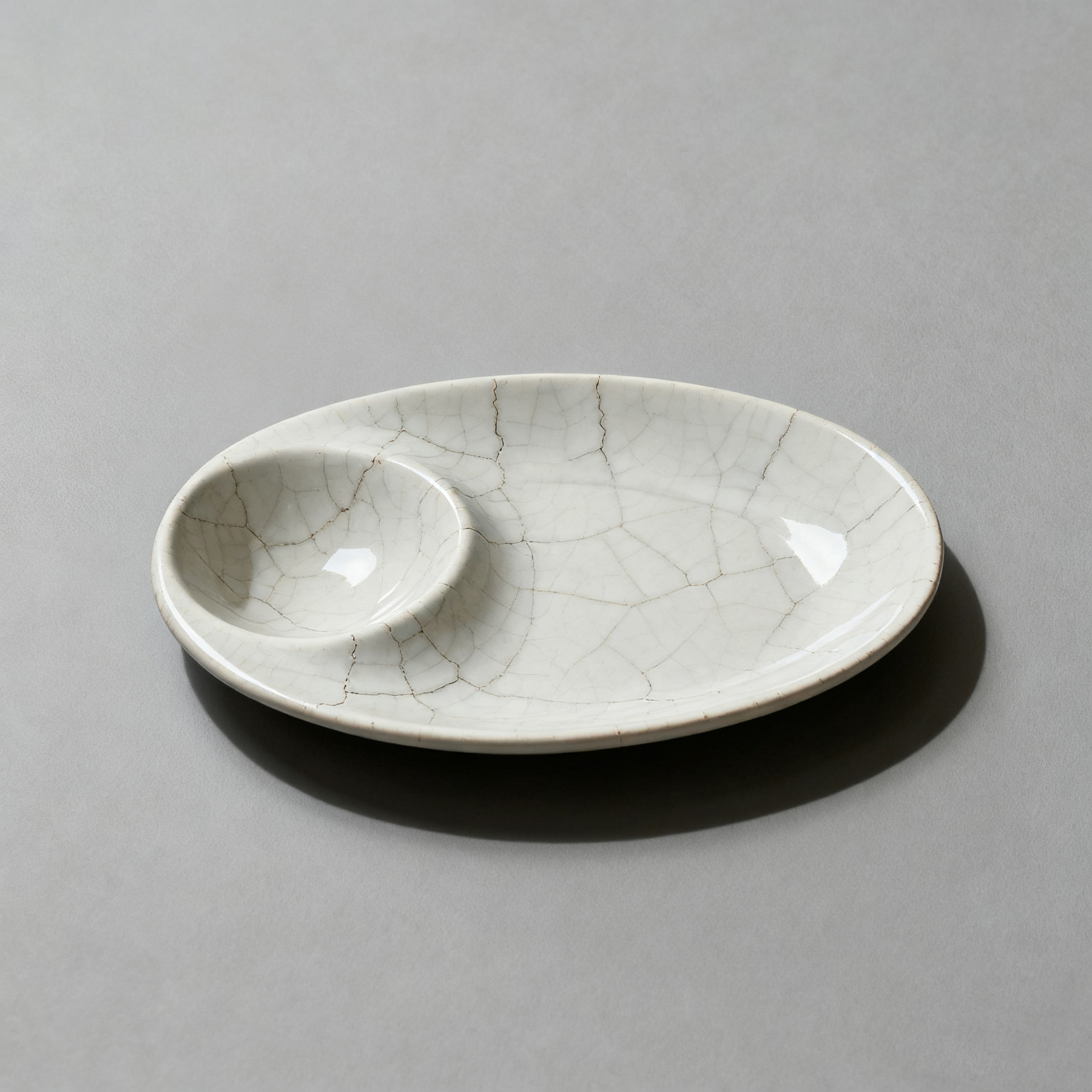 จานเซรามิกรูปวงรีสำหรับรับประทานอาหาร（บรรจุ 2 ชิ้น）