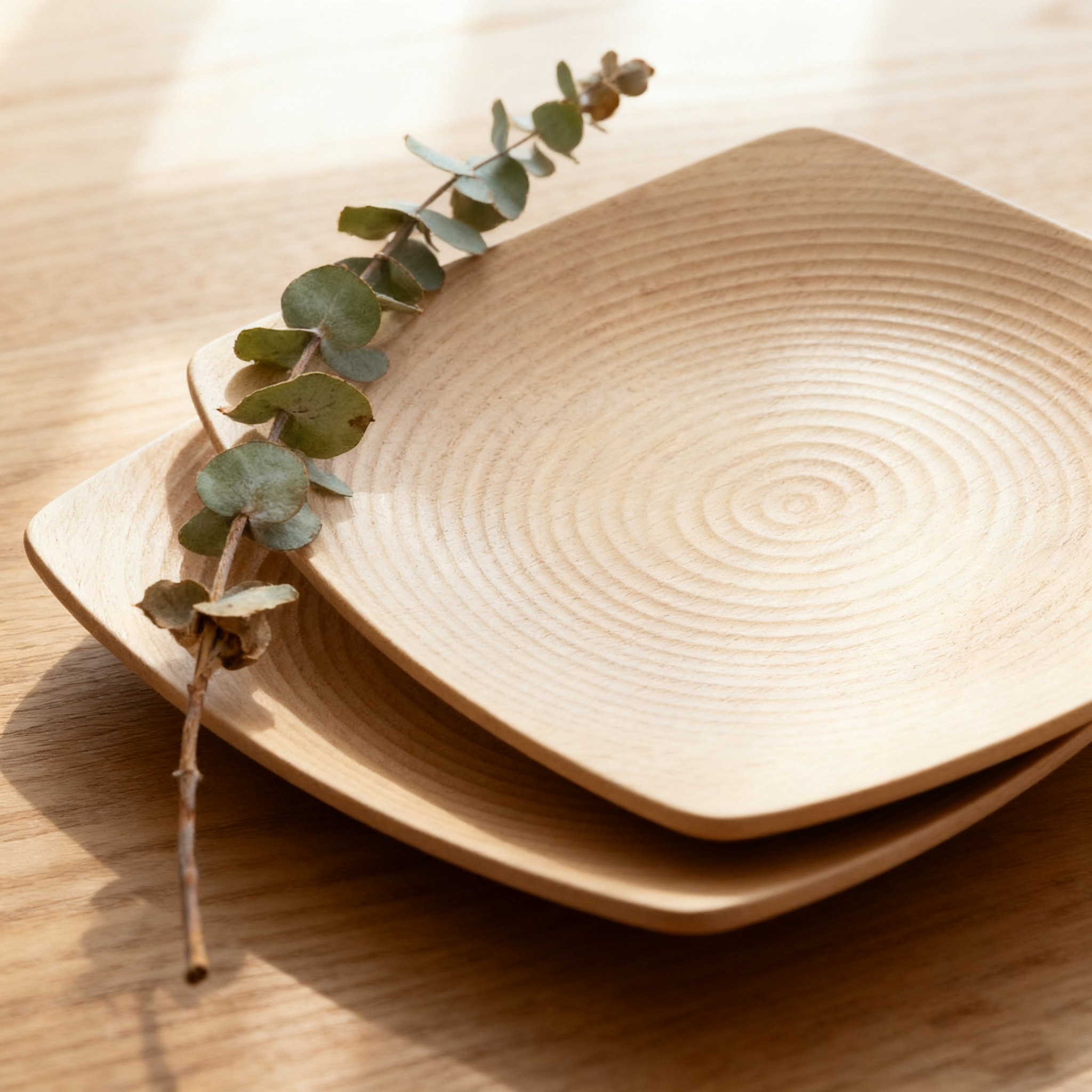  จานทรงสี่เหลี่ยมสุดเก๋（บรรจุ 4 ชิ้น）