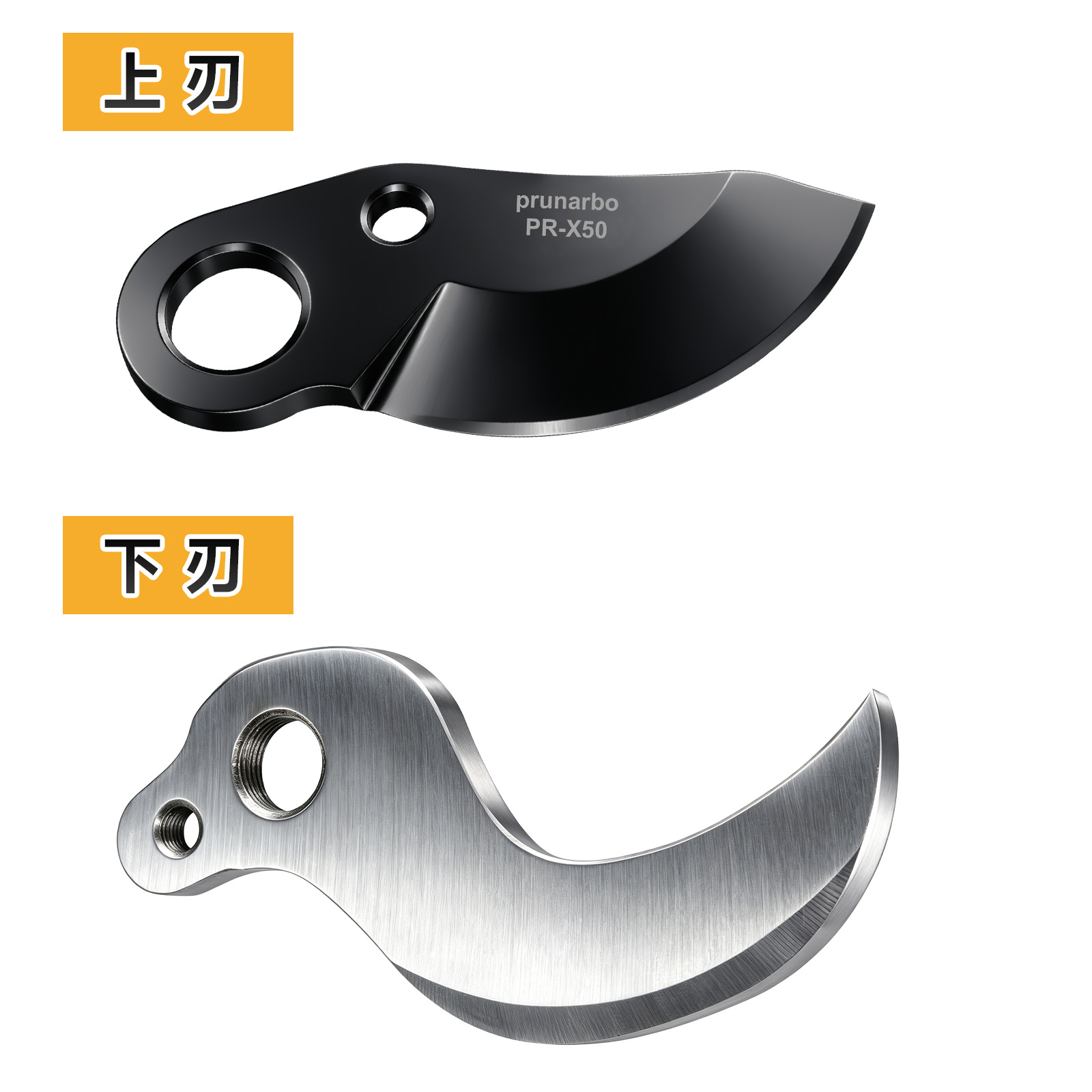 PR-X50の替え刃 50mm開き口｜上刃+下刃セット｜SK5高炭素鋼 テフロンコーティング 【お届け目安：1~2週間】