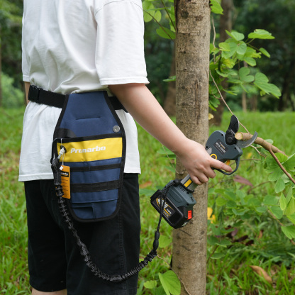 電動剪定バサミ用 ウェストバッグ マグネットボタン式 50mm鋏対応 腰道具