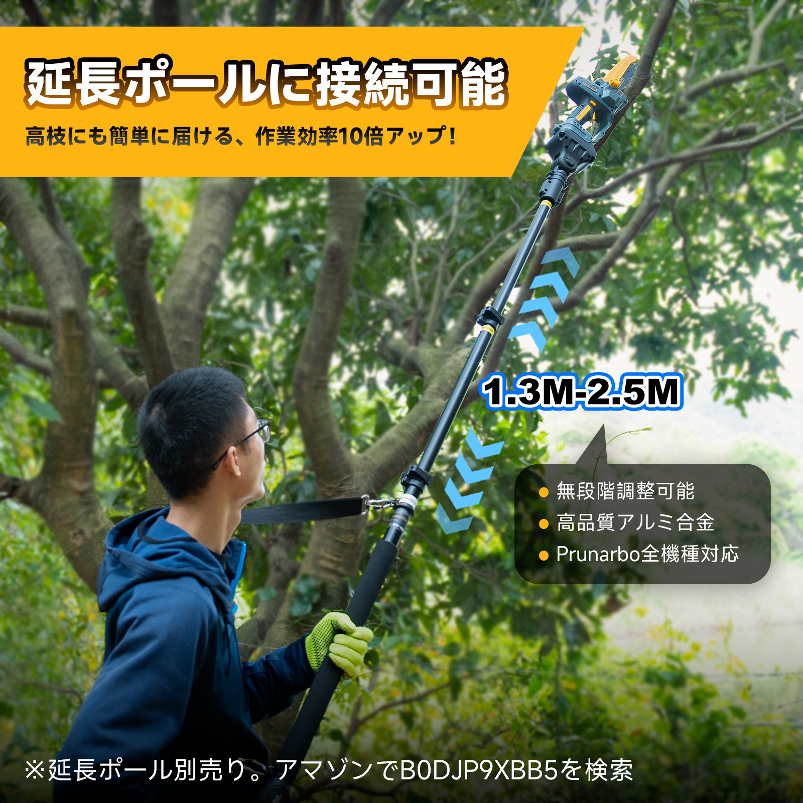 【スピード特化】 8インチ 電動チェーンソー 本体のみ 18Vマキタ対応 10.9m/s高速モーター バッテリー＆充電器なし 品番：PR-E8