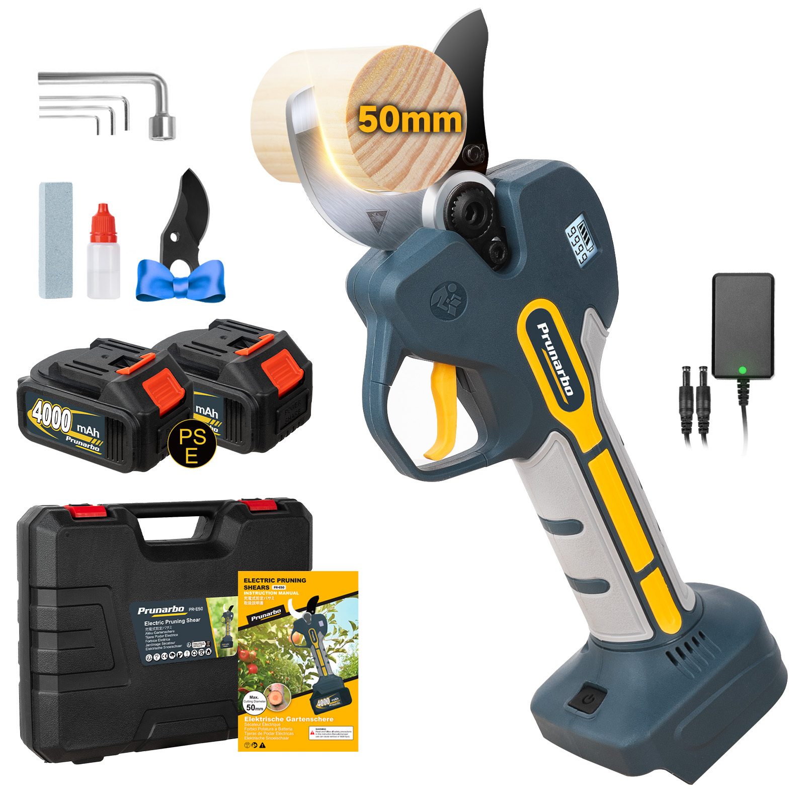 【業界Topの50mm電動鋏】電動剪定バサミ バッテリ付き マキタ互換 品番:PR-E50