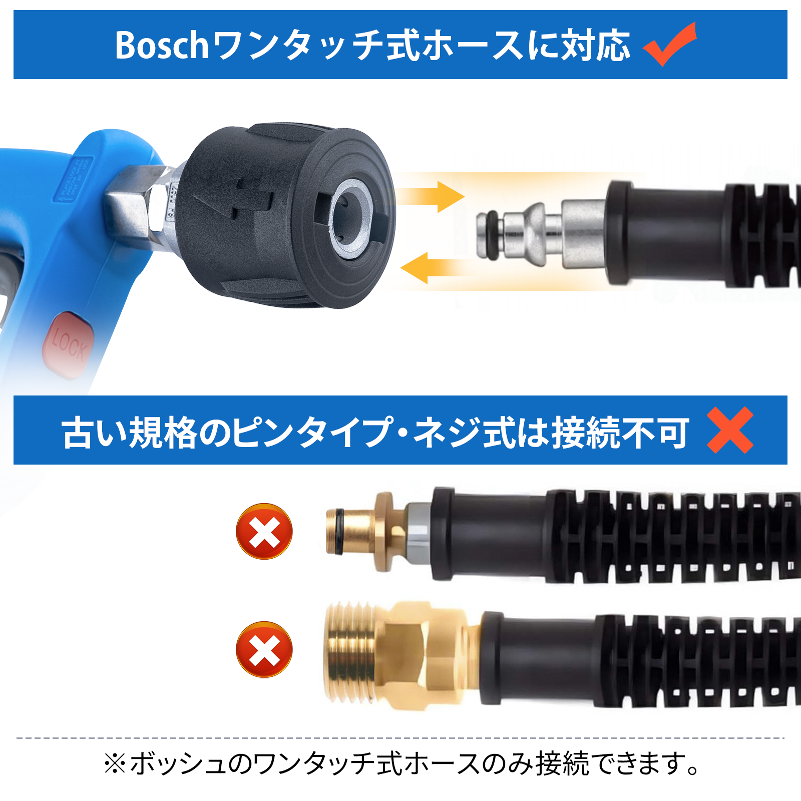 【プロ仕様】ショートガン BOSCH(ボッシュ)/京セラ対応 スイベル付き フォームガン 真鍮製 洗車 洗床 掃除用