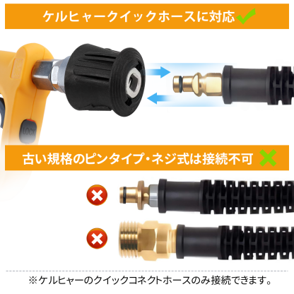 【プロ仕様】ショートガン ケルヒャー対応 スイベル付き フォームガン 真鍮製 洗車 洗床 掃除用 